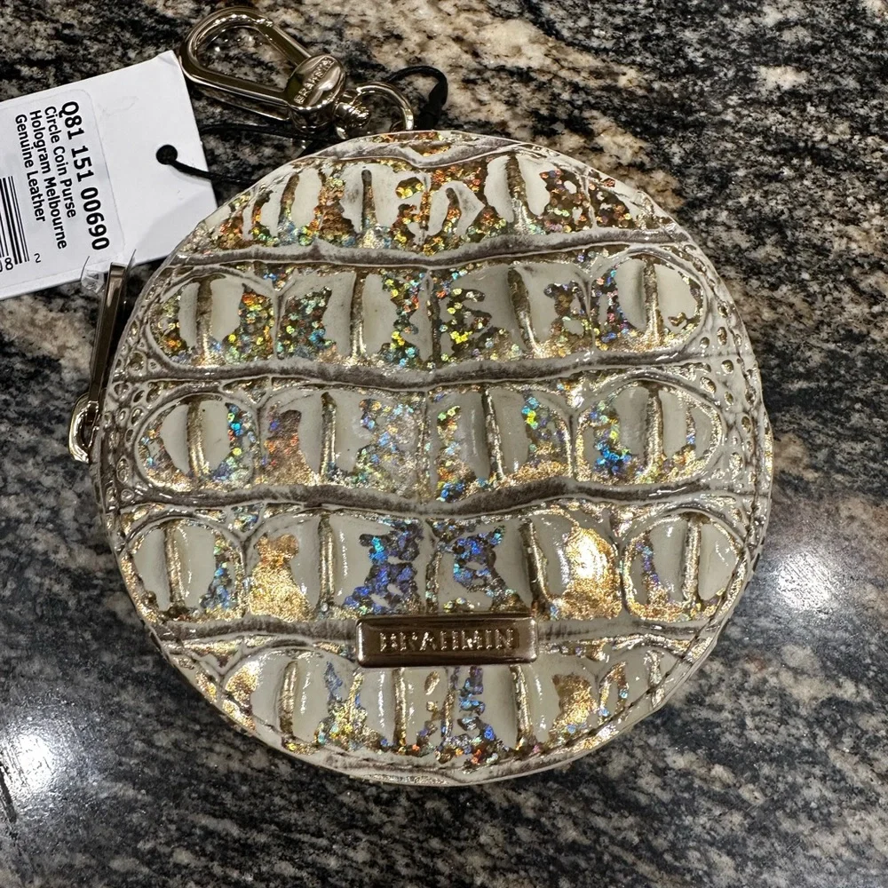 ✨💎BNWT💎✨BRAHMIN CIRCLE MELBOURNE HOLOGRAM LEATHER COIN PURSE - Picture 6 of 9